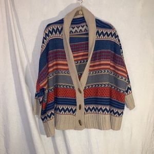 Aztec poncho sweater